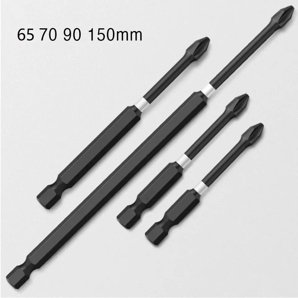 4PCS/SET Strong Magnetic Head Cross High Hardness Flashlight Drill Screw Electric Driver 65 70 90 150