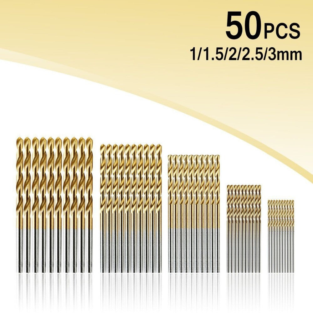 50PCS 1-3mm High Speed Steel Twist Drill Stainless Steel Tool Set Whole Ground Metal Reamer Tools for Cutting Drilling Polishing