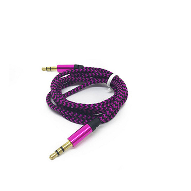 1m Nylon Jack Aux Cable 3.5 mm to 3.5mm Audio Cable Male to Male Kabel Gold Plug Car Aux Cord for iphone Samsung xiaomi