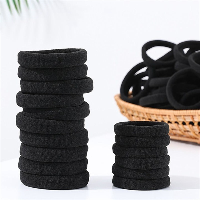Seamless Rubber Band Headwear Hair Ring Hair Rope Hair Rope Korean High Elastic Tie Hair Black Towel Ring