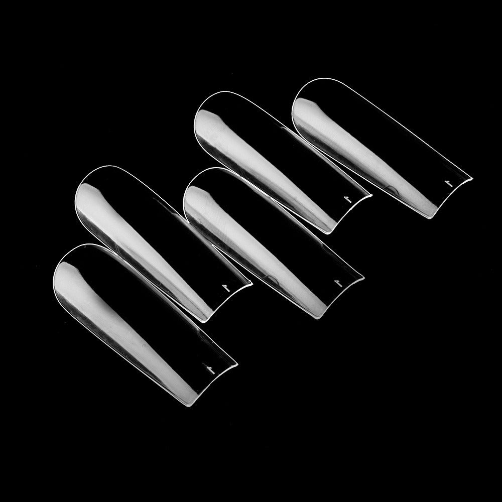240PCs Transparent Nails Extension Full Cover Sculpted Clear Stiletto Coffin False Nail Tips Soft Elastic Materials Square Shape