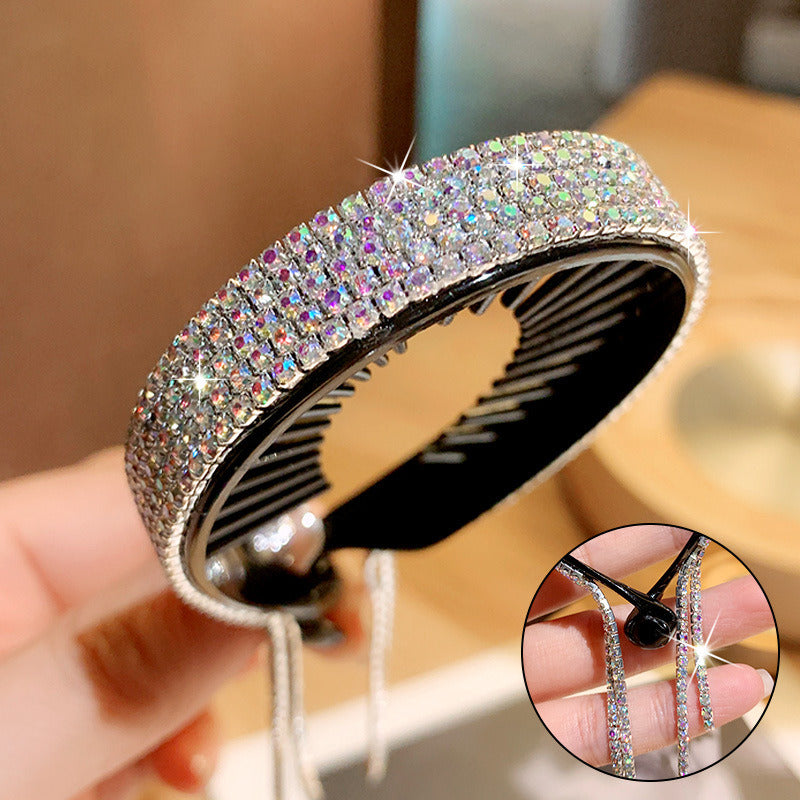 Elegant Luxury Rhinestone Tassel Ponytail Hair Claws Womens Fashion Hair Accessories Hair Clips Barrettes Hairpin Headband