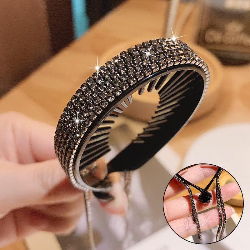 Elegant Luxury Rhinestone Tassel Ponytail Hair Claws Womens Fashion Hair Accessories Hair Clips Barrettes Hairpin Headband