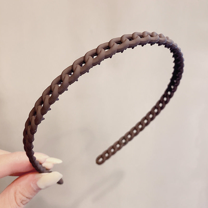 Hair Hoop Female All-Match Press Hair Head Buckle Headband Girls Frosted Serrated Hair Accessories Toothed Hairband