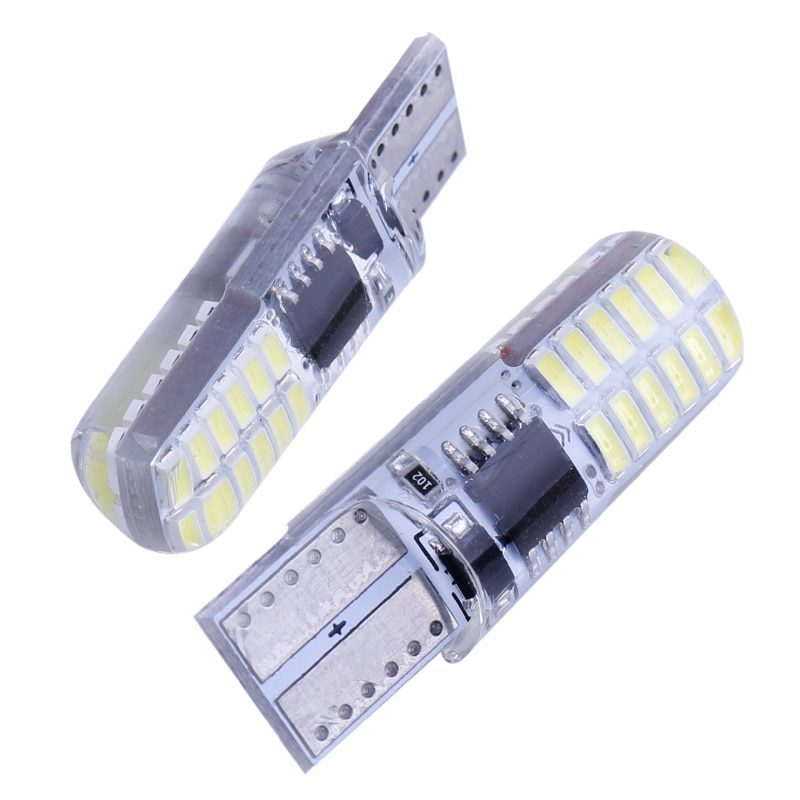 1X T10 LED Strobe Flash Silicone Gel Light W5W 168 194 Signal Lamp Dome Reading License Plate Light Car Interior Lights