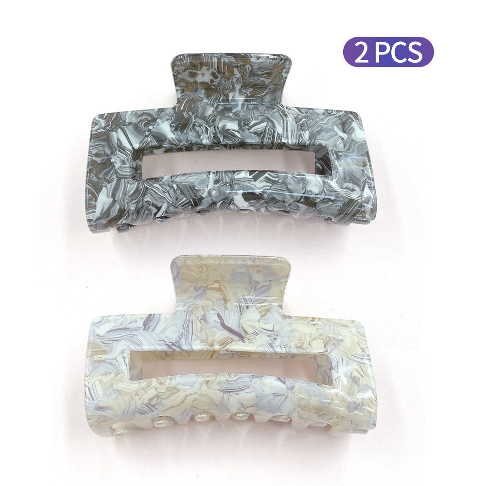 2Pcs Korean Style Women Hair Claws Elegant Acrylic Hairpin Leopard Print Hair Clips Large Geometry Headwear for Girl Hair Access