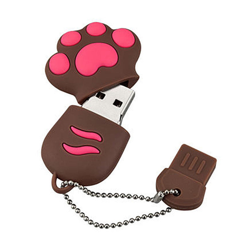 64G Cartoon U Disk Cute Cartoon Cat Claw U Disk Creative Personalized Mini Cartoon Color Gift Portable USB Disk