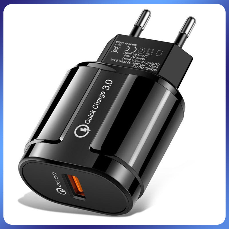High quality fast Charge 3.0 stable high quality travel home fast charger 18W 3A QC3.0 single port USB mobile charger