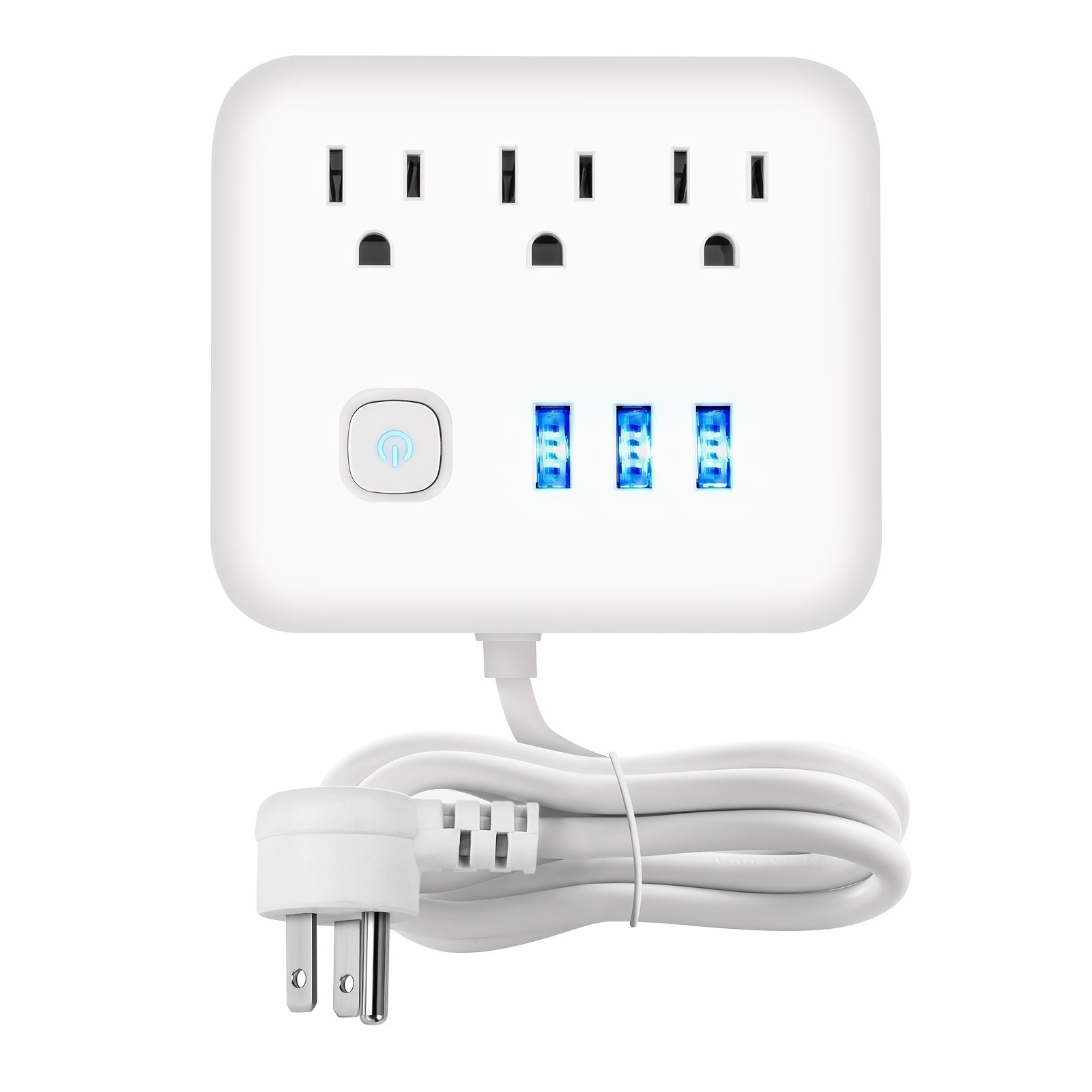 Power Strip Surge Protector(900J); 3 AC Outlets And 3 USB Port With Power Switch Outlet Extender (US Standard US Plug)