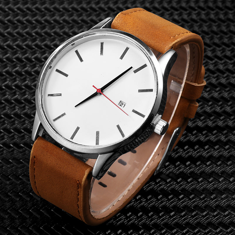 Men's Watches Fashion Leather Quartz Watch Casual Sports Male Wristwatch With Date