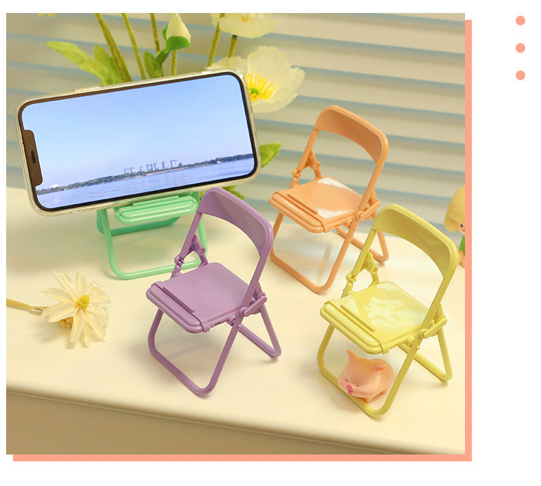 Cute Little Chair Mobile Phone Holder Foldable Desktop Shelf