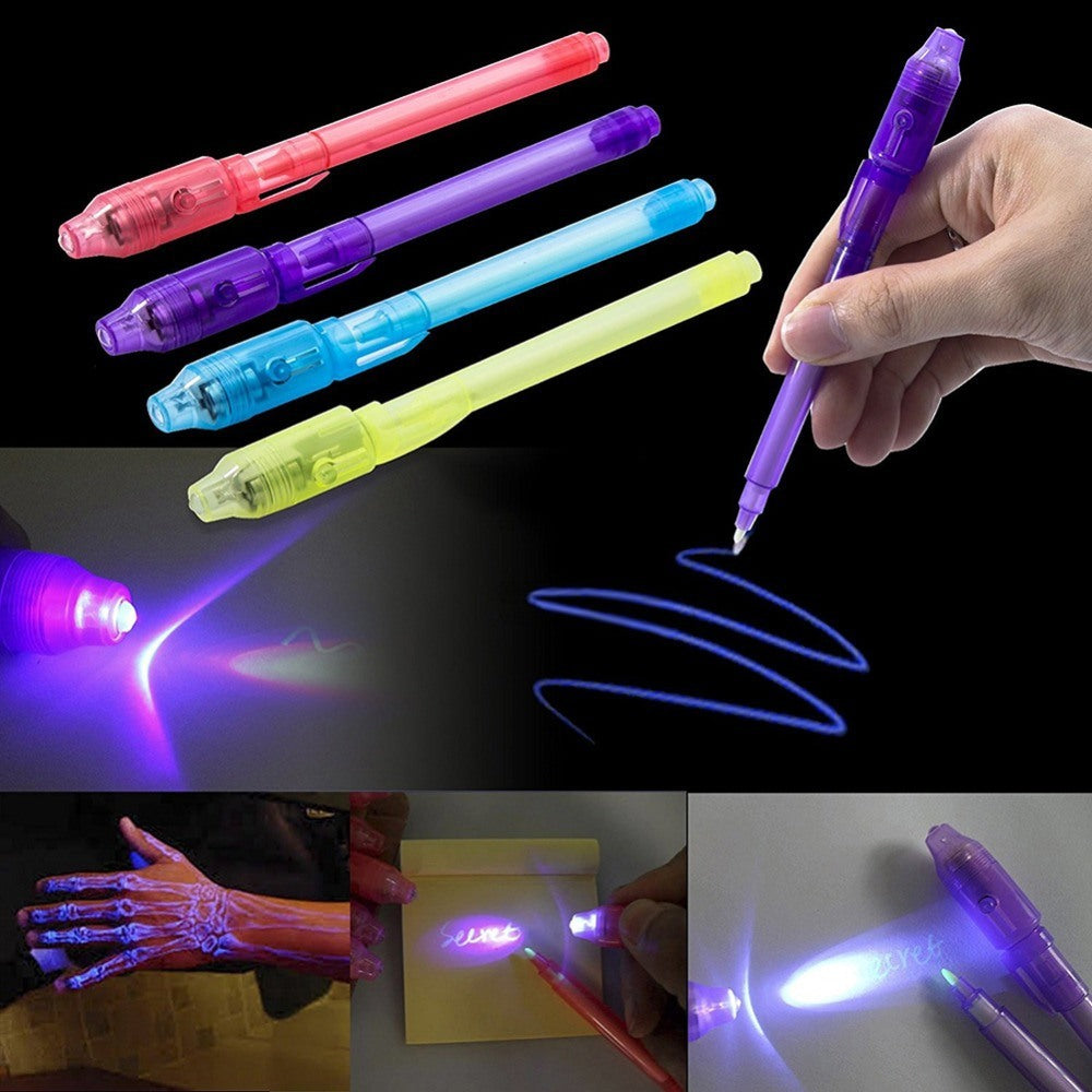 UV invisible highlighter led electronic purple light money detector pen