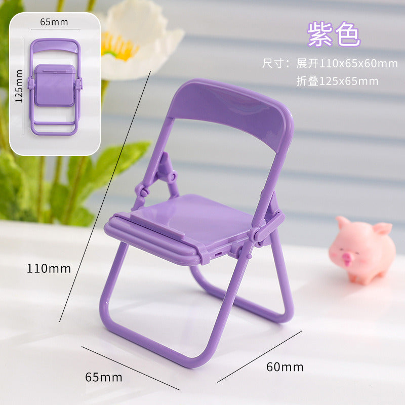 Cute Little Chair Mobile Phone Holder Foldable Desktop Shelf