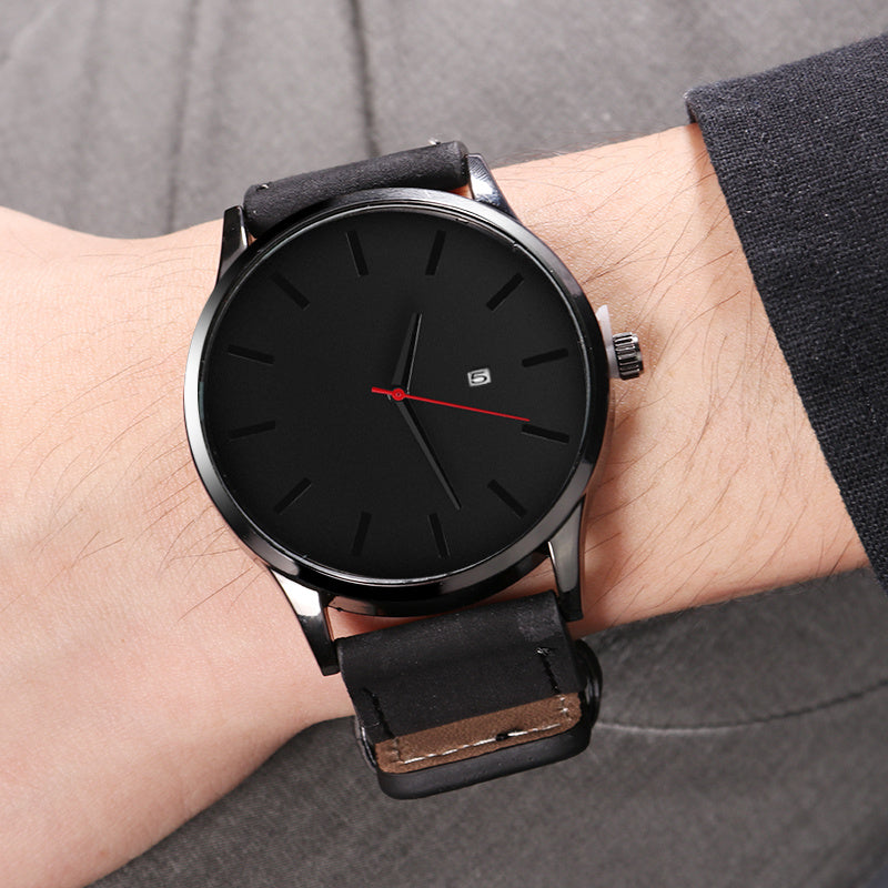 Men's Watches Fashion Leather Quartz Watch Casual Sports Male Wristwatch With Date