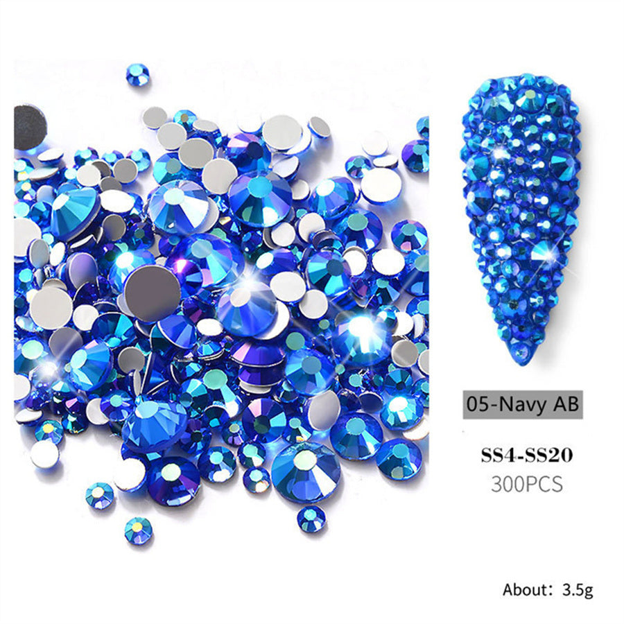 1bag 300 pieces of nail art accessories new nail art size mixed set color flat bottom rhinestones hot diamonds Symphony AB diamonds