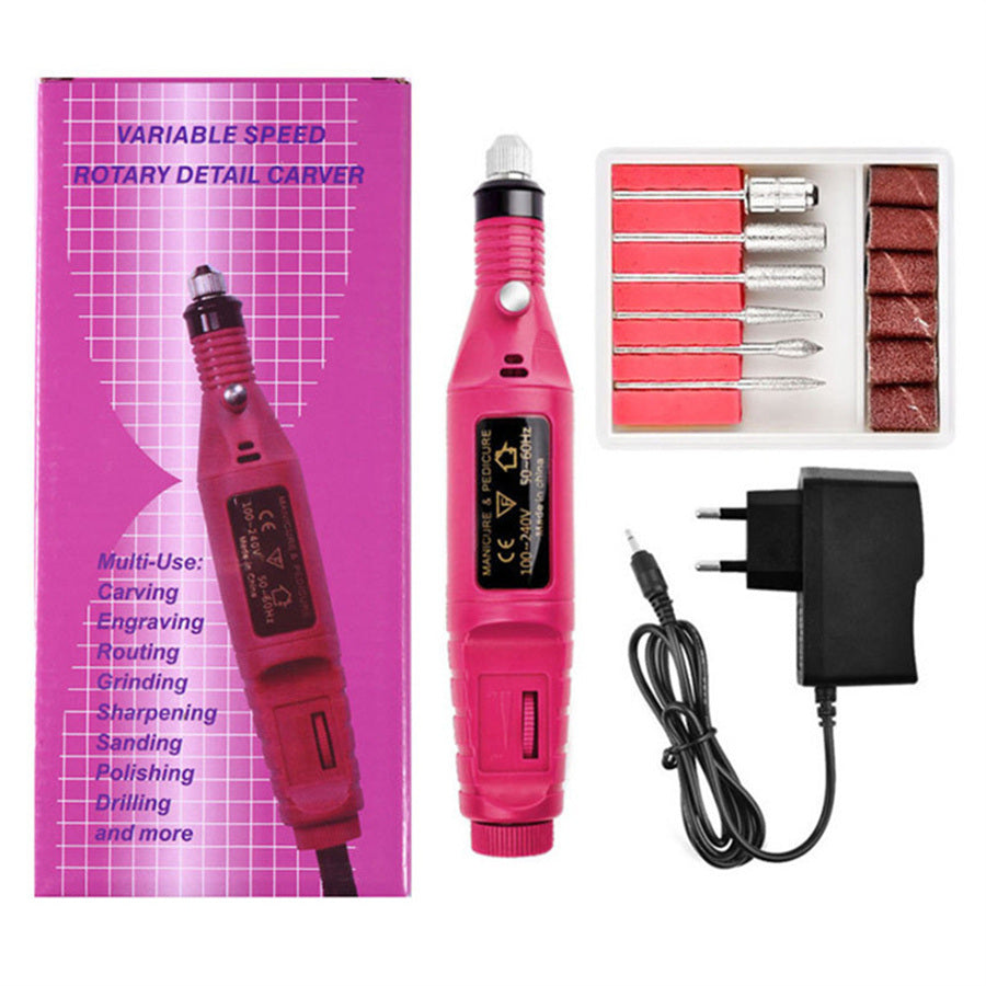 1Set Nail art small portable USB sander pen-type electric can be connected to the charging treasure unloading manicure type professional to remove dead skin