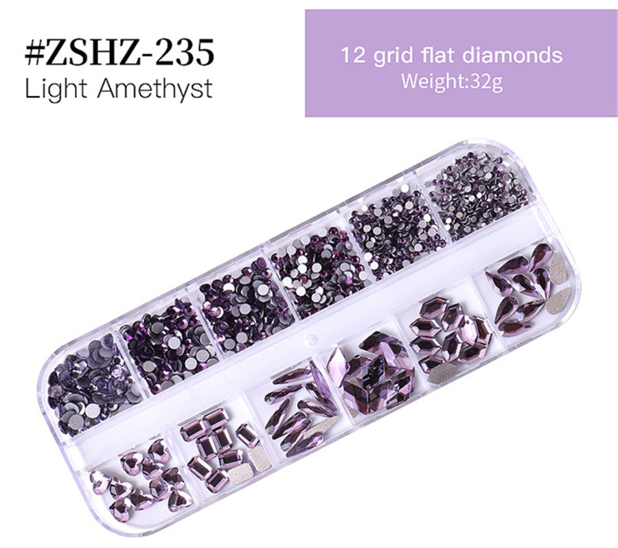 1Box Crystal Transparent AB Nail Art Rhinestone DIY Non-thermal Repair Flat Acrylic Nail Stone 3D Nail Art Decoration