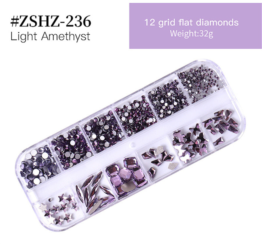 1Box Crystal Transparent AB Nail Art Rhinestone DIY Non-thermal Repair Flat Acrylic Nail Stone 3D Nail Art Decoration