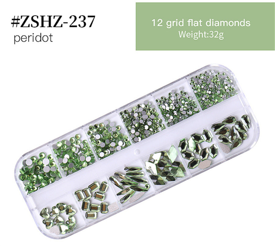 1Box Crystal Transparent AB Nail Art Rhinestone DIY Non-thermal Repair Flat Acrylic Nail Stone 3D Nail Art Decoration