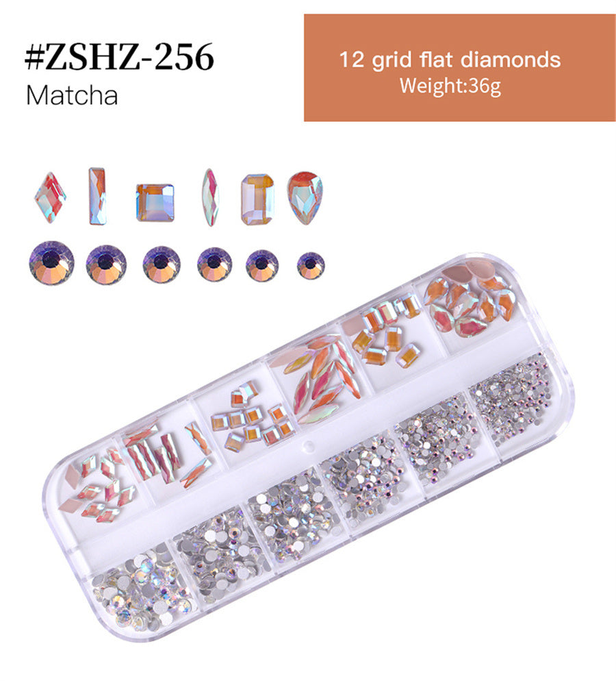 1Box Crystal Transparent AB Nail Art Rhinestone DIY Non-thermal Repair Flat Acrylic Nail Stone 3D Nail Art Decoration