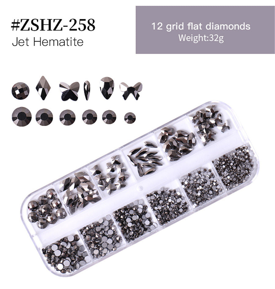 1Box Crystal Transparent AB Nail Art Rhinestone DIY Non-thermal Repair Flat Acrylic Nail Stone 3D Nail Art Decoration