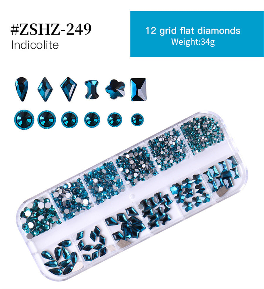 1Box Crystal Transparent AB Nail Art Rhinestone DIY Non-thermal Repair Flat Acrylic Nail Stone 3D Nail Art Decoration