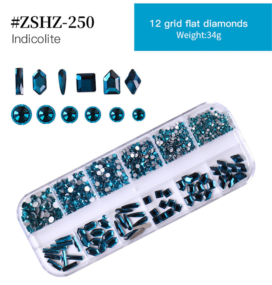 1Box Crystal Transparent AB Nail Art Rhinestone DIY Non-thermal Repair Flat Acrylic Nail Stone 3D Nail Art Decoration