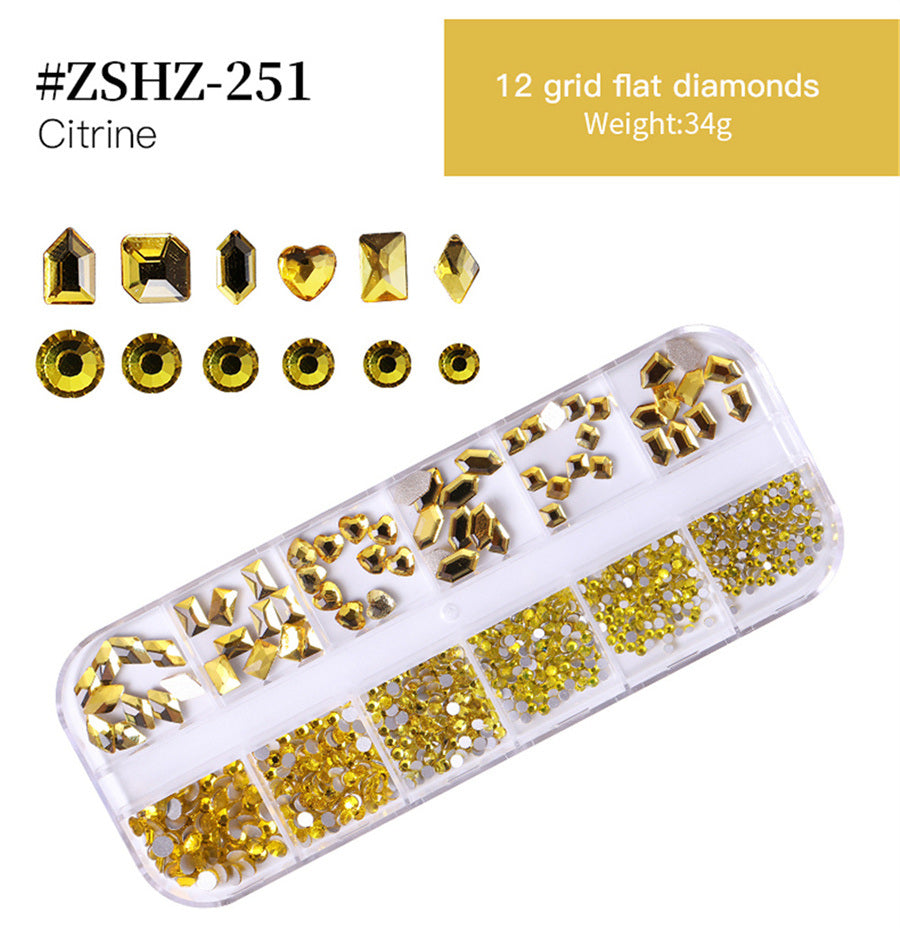 1Box Crystal Transparent AB Nail Art Rhinestone DIY Non-thermal Repair Flat Acrylic Nail Stone 3D Nail Art Decoration