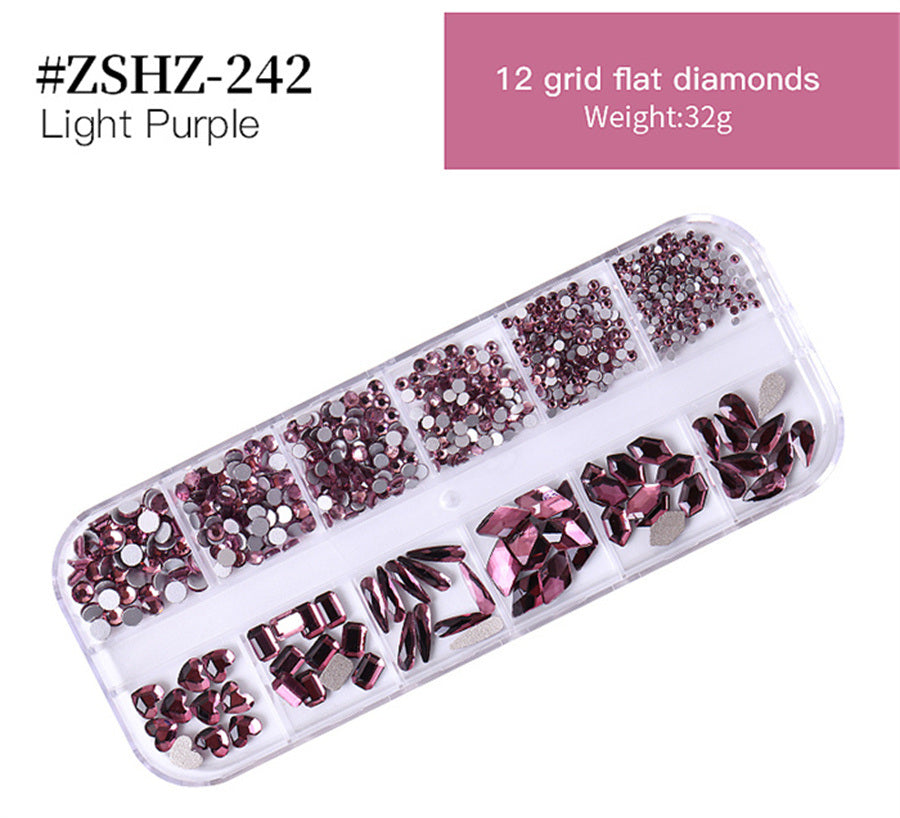 1Box Crystal Transparent AB Nail Art Rhinestone DIY Non-thermal Repair Flat Acrylic Nail Stone 3D Nail Art Decoration