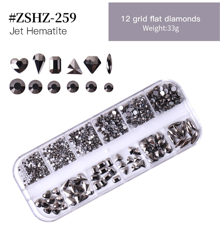 1Box Crystal Transparent AB Nail Art Rhinestone DIY Non-thermal Repair Flat Acrylic Nail Stone 3D Nail Art Decoration