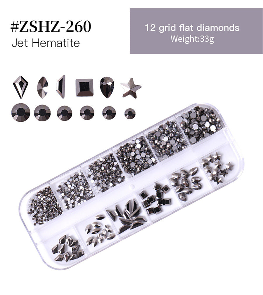 1Box Crystal Transparent AB Nail Art Rhinestone DIY Non-thermal Repair Flat Acrylic Nail Stone 3D Nail Art Decoration