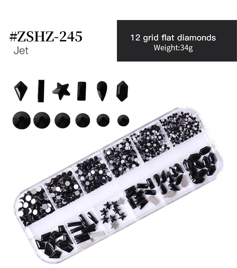 1Box Crystal Transparent AB Nail Art Rhinestone DIY Non-thermal Repair Flat Acrylic Nail Stone 3D Nail Art Decoration