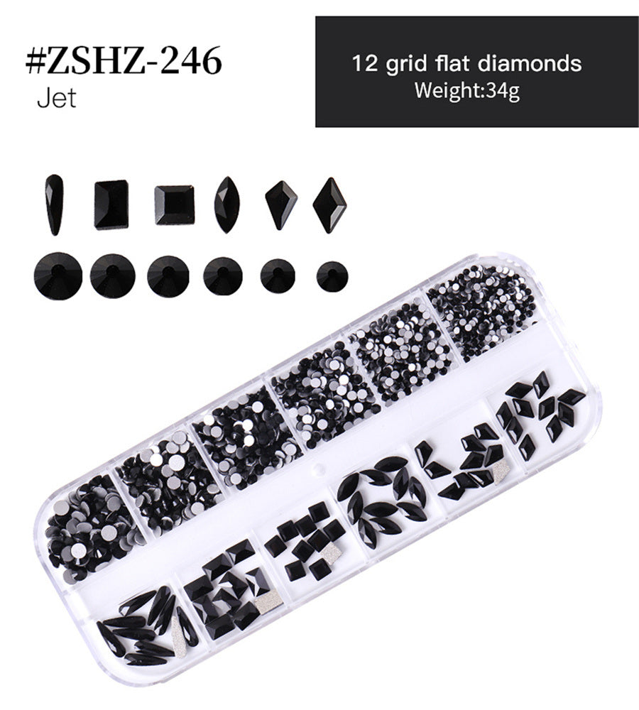 1Box Crystal Transparent AB Nail Art Rhinestone DIY Non-thermal Repair Flat Acrylic Nail Stone 3D Nail Art Decoration