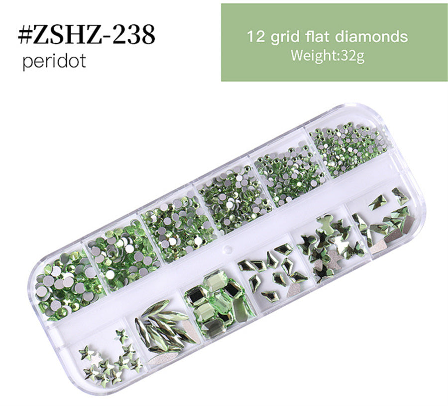 1Box Crystal Transparent AB Nail Art Rhinestone DIY Non-thermal Repair Flat Acrylic Nail Stone 3D Nail Art Decoration