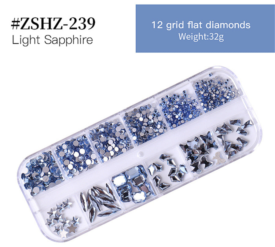 1Box Crystal Transparent AB Nail Art Rhinestone DIY Non-thermal Repair Flat Acrylic Nail Stone 3D Nail Art Decoration