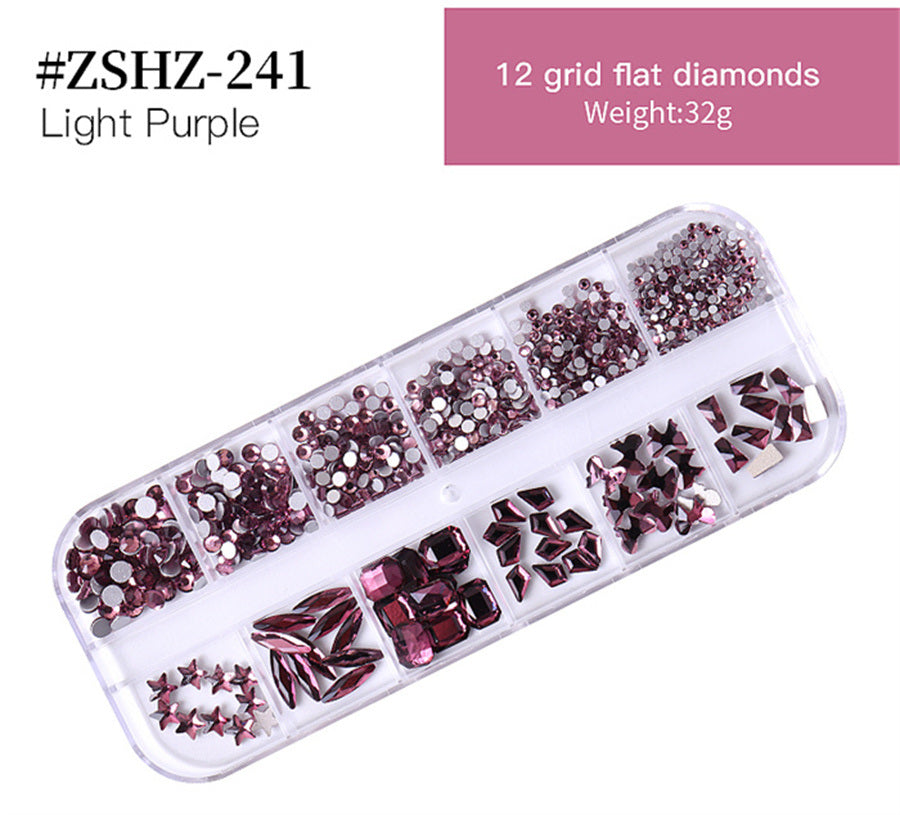 1Box Crystal Transparent AB Nail Art Rhinestone DIY Non-thermal Repair Flat Acrylic Nail Stone 3D Nail Art Decoration