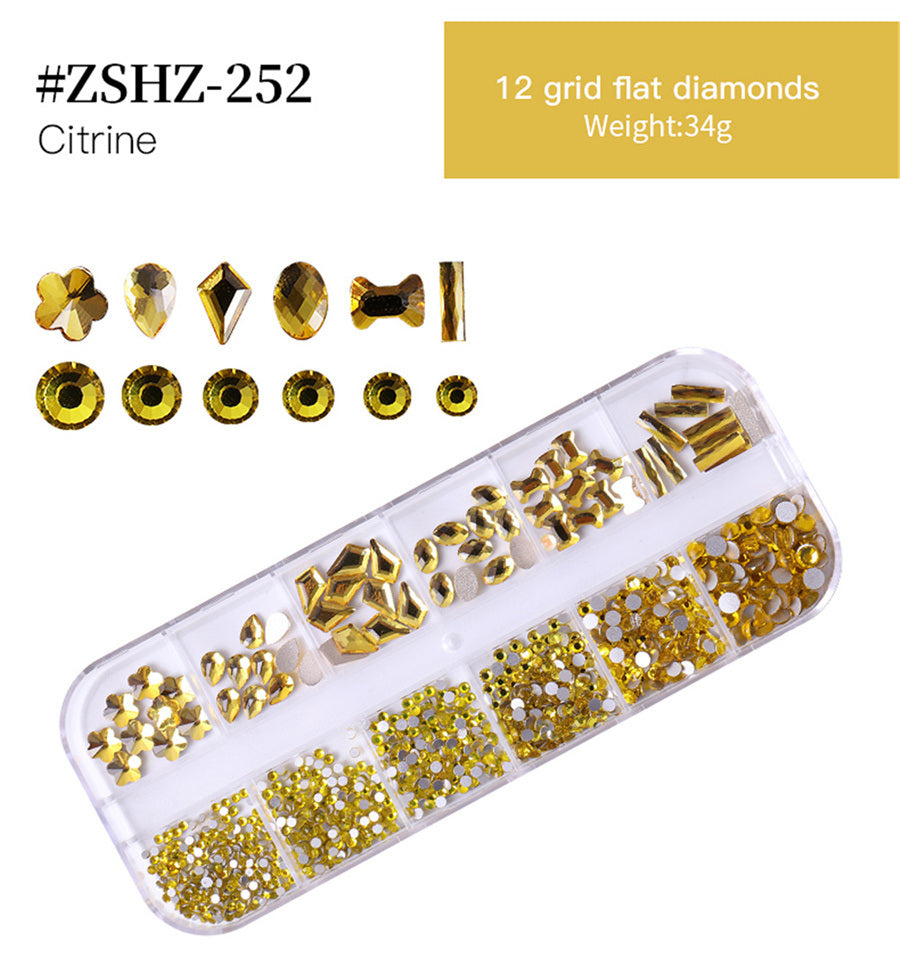 1Box Crystal Transparent AB Nail Art Rhinestone DIY Non-thermal Repair Flat Acrylic Nail Stone 3D Nail Art Decoration