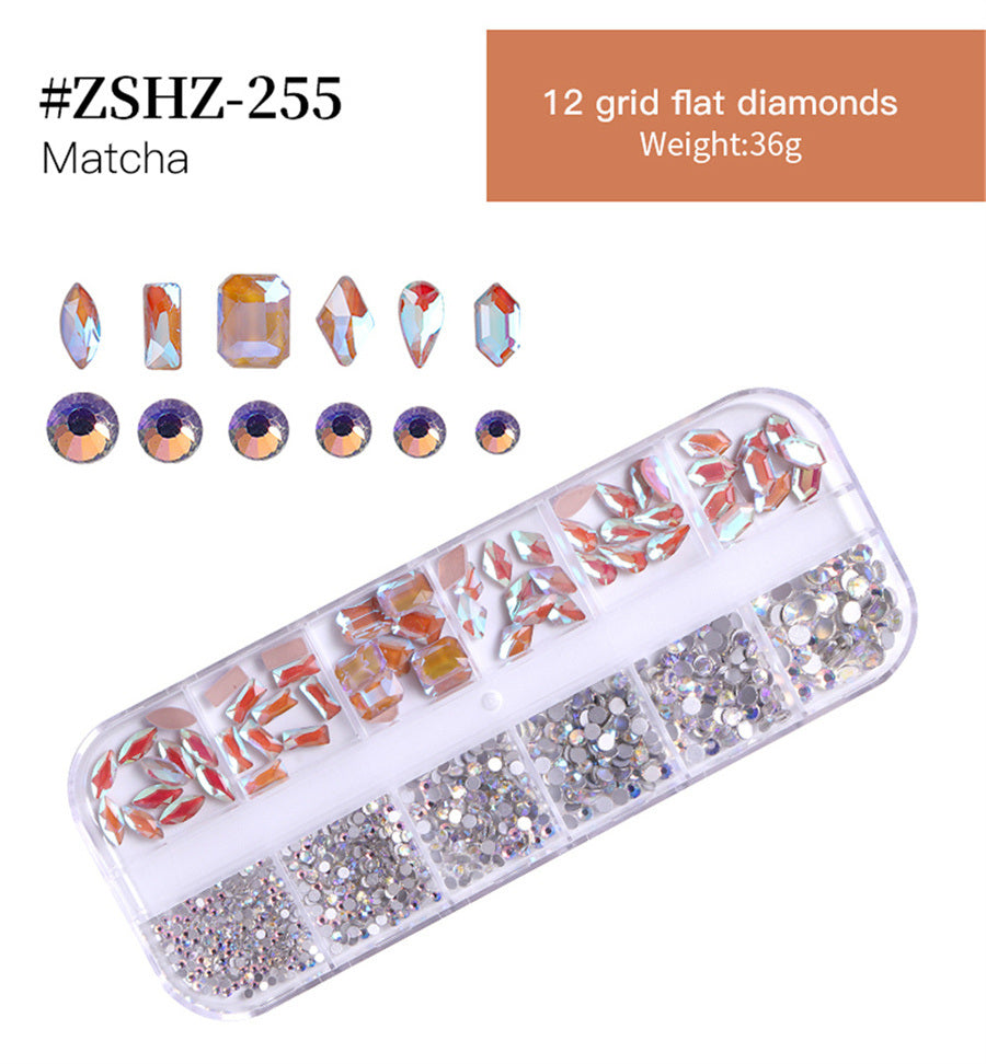 1Box Crystal Transparent AB Nail Art Rhinestone DIY Non-thermal Repair Flat Acrylic Nail Stone 3D Nail Art Decoration