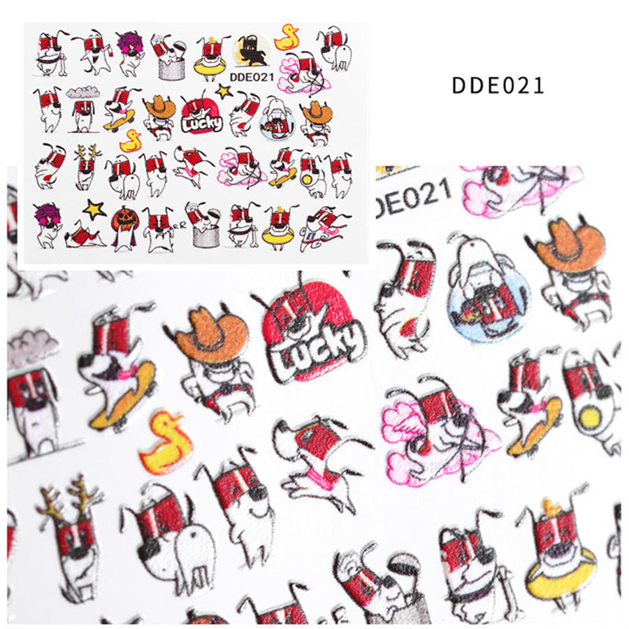 1 piece New nail art net red popular 5D nail stickers embossed three-dimensional wings decals stickers