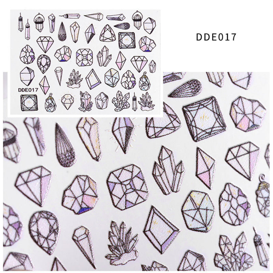 1 piece New nail art net red popular 5D nail stickers embossed three-dimensional wings decals stickers