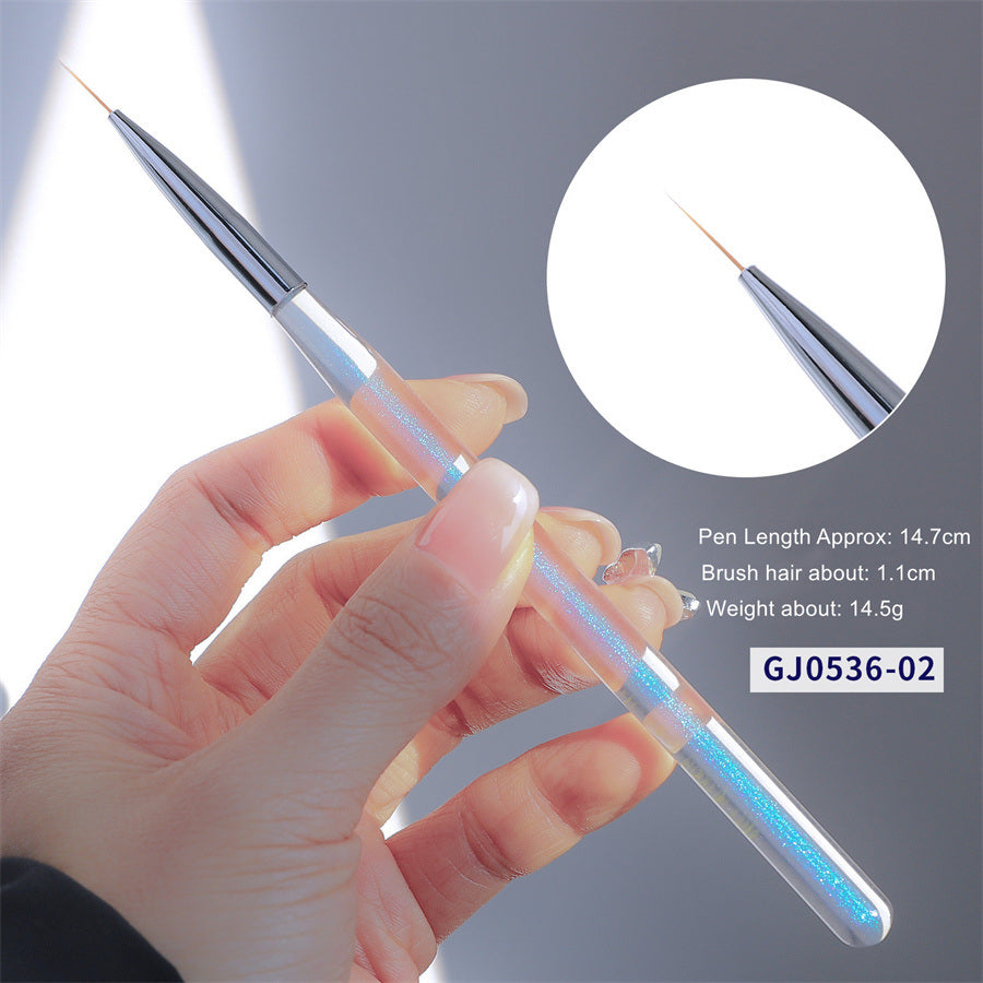 1 piece Nail shop professional brush manicure Japanese-style aurora light therapy pen manicure painting halo dye hook line pull line pen