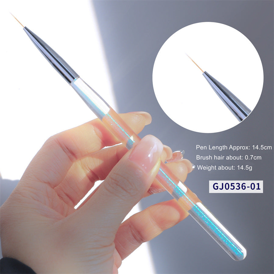 1 piece Nail shop professional brush manicure Japanese-style aurora light therapy pen manicure painting halo dye hook line pull line pen