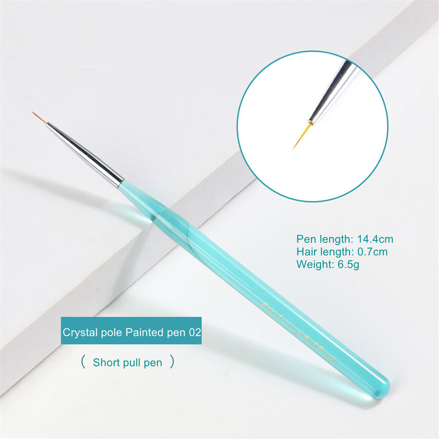 1 piece New manicure  Japanese manicure transparent marine blue rod pull line pen hook pen crystal pen phototherapy pen