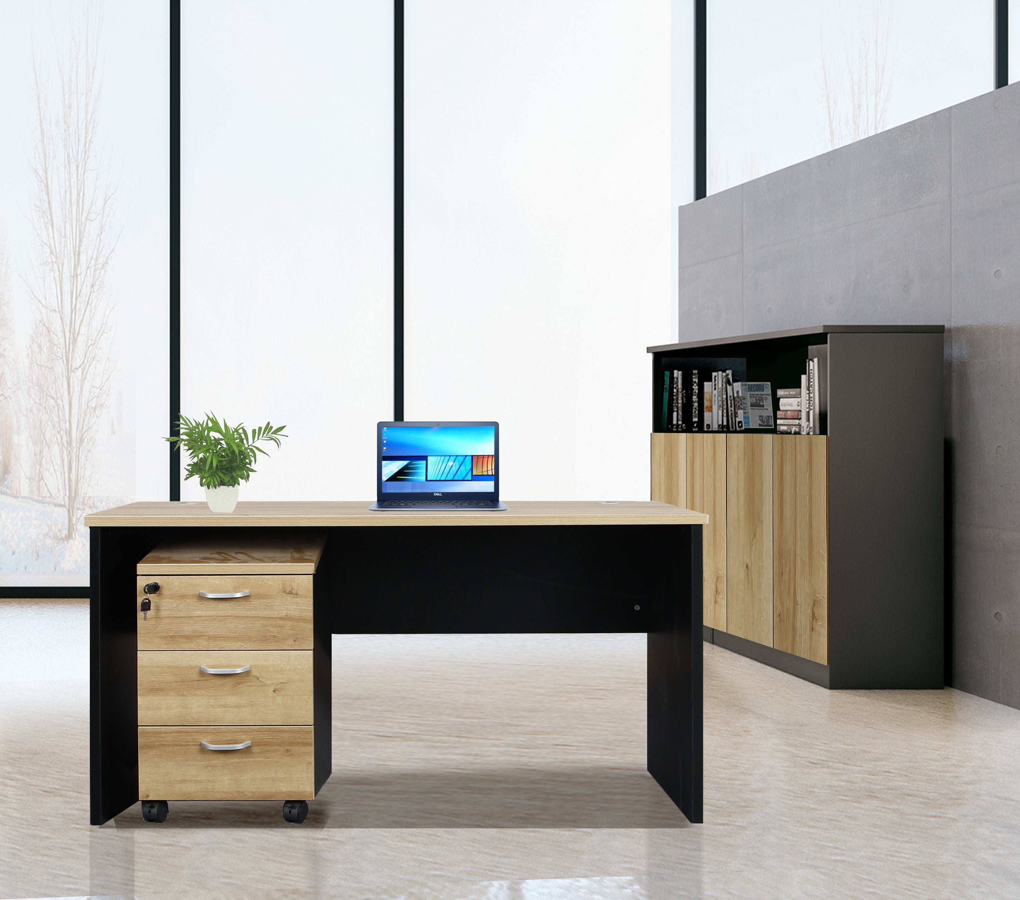 New design melamine desk office furniture latest wooden table designs office desk with movable drawers