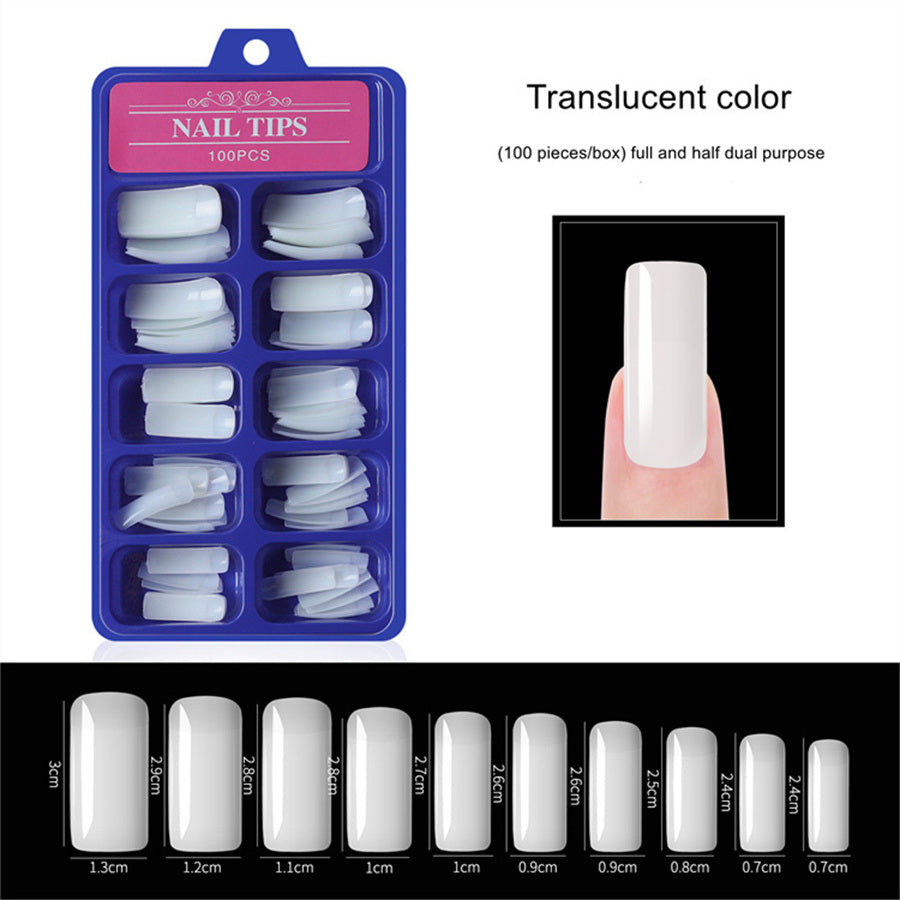 100pcs a box;  Nail Pieces;  French Nail Pieces;  Fake Nails;  Full Cover;  Half Cover Nail Tips;  DIY Nail Tips