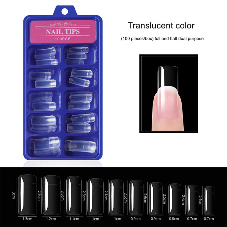 100pcs a box;  Nail Pieces;  French Nail Pieces;  Fake Nails;  Full Cover;  Half Cover Nail Tips;  DIY Nail Tips