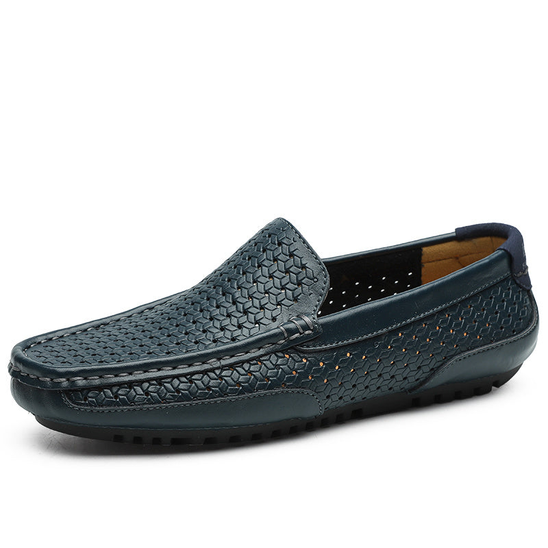 Spring and summer large-size hollowed-out bean shoes men's casual shoes a slip-on loafers fashion loafers