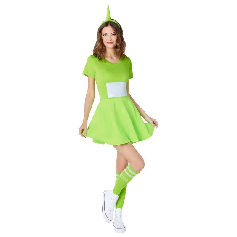 Women Teletubbies Costumes Tinky Winky Dipsy Laa-laa Po Cosplay Party Fancy Dress Suit