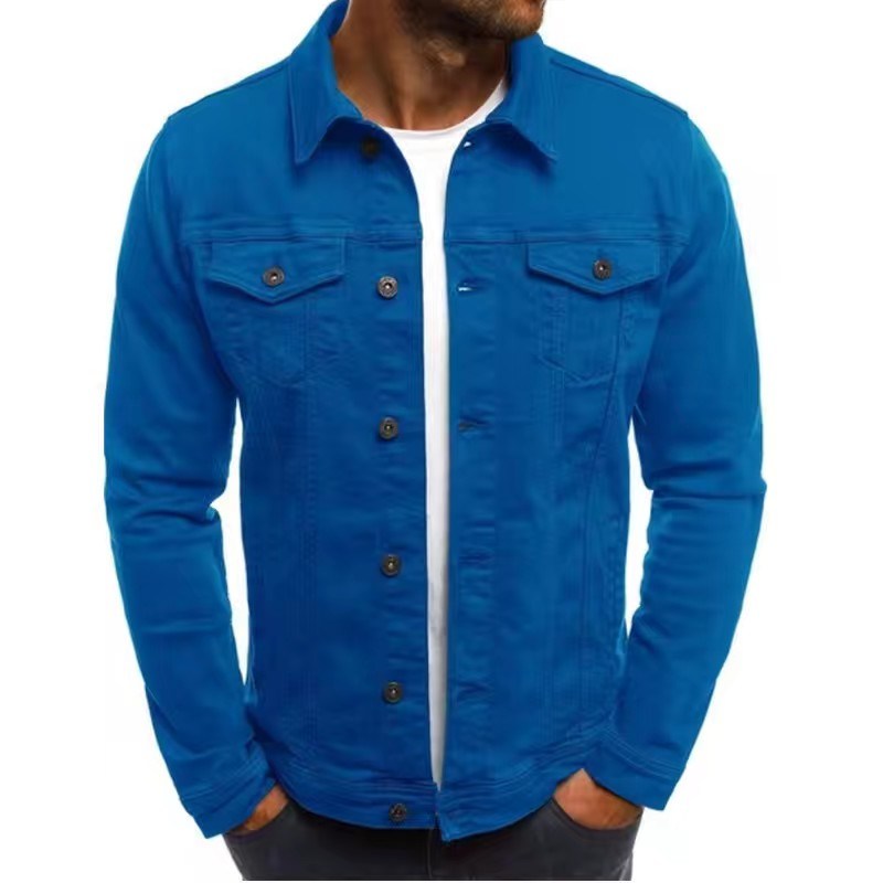 Mens Denim Jeans Jacket Short Slim Fit