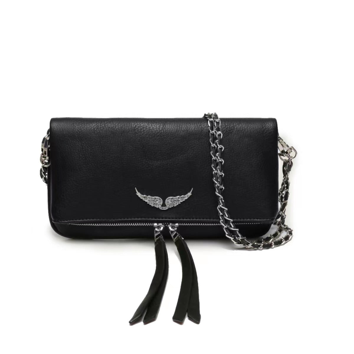 Zadig&voltaire Chain Shoulder Purse For Women Soft Leather Quilted Fashion Message Crossbody Bag